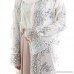 Women's Muslim Islamic Sequins Embroidered Sheer Lace Maxi Open Abaya Cardigan White B07P6ZJZVQ